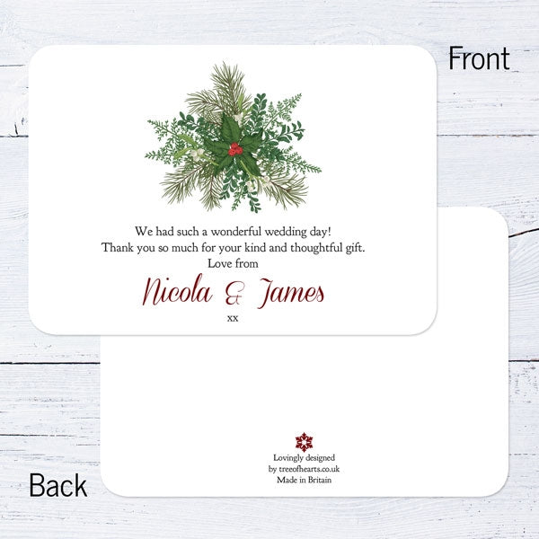 Festive Winter Woodland Thank You Card