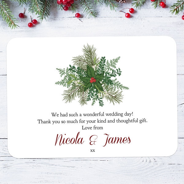 Festive Winter Woodland Thank You Card