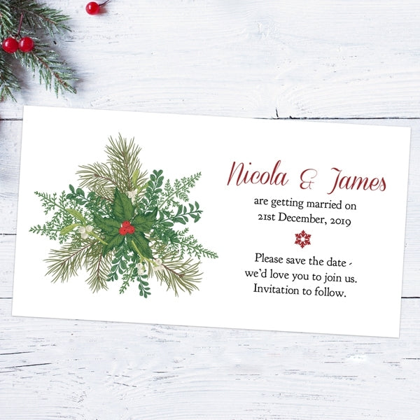 Festive Winter Woodland Save the Date Magnets
