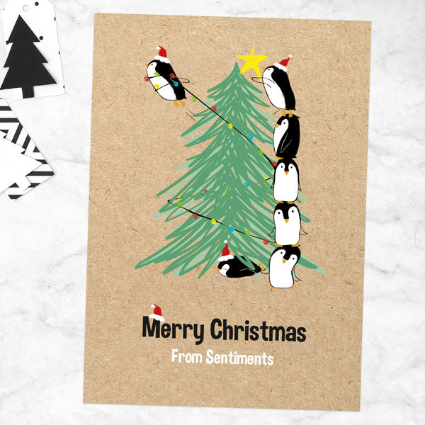 Business Christmas Cards - Festive Work Penguins