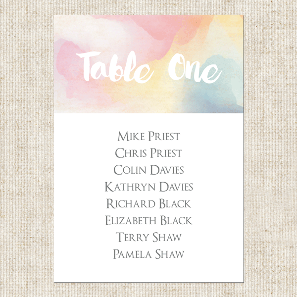 Program Table Cards Festoon Lights - Table Plan Cards - Fast Delivery at Dotty About Paper
