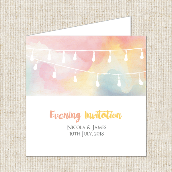 Festoon Lights Evening Invitation