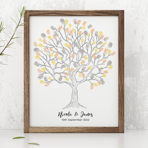 Heart Monogram Tree - Fingerprint Tree