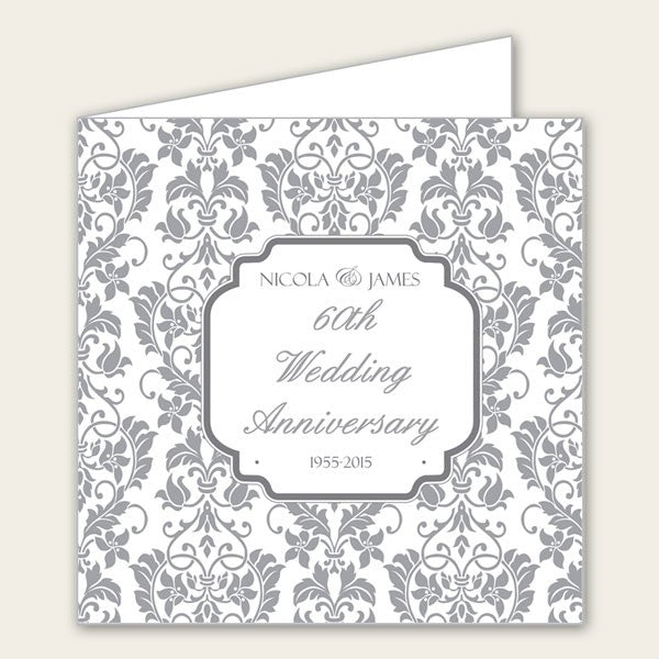 60th Wedding Anniversary Invitations - Floral Pattern
