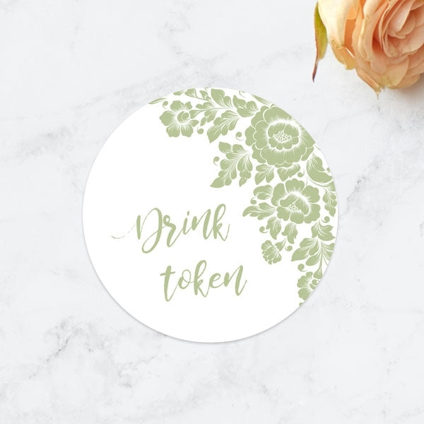 Flower Bouquet - Drink Tokens - Pack of 30