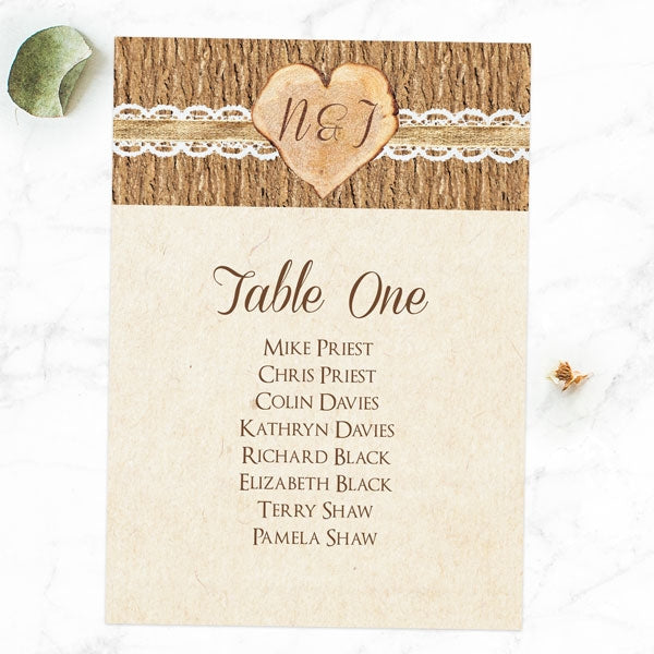 Forest Love - Table Plan Cards