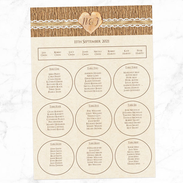 Forest Love Table Plan