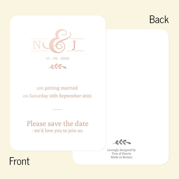 Formal Monogram Foil Save the Date Cards