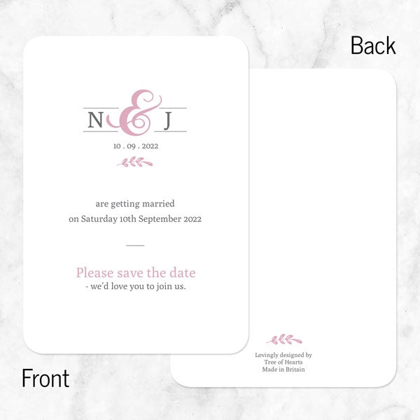 Formal Monogram Save the Date Cards