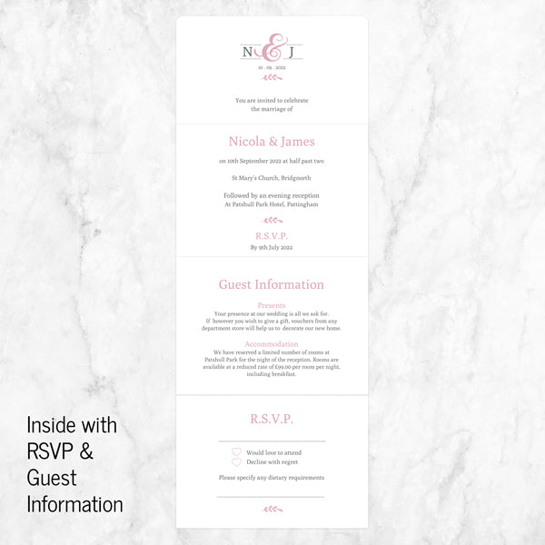 Formal Monogram Tri Fold Sample