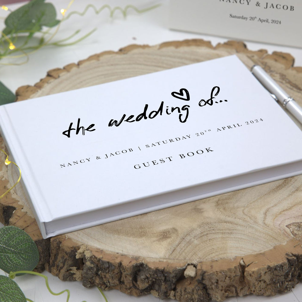 Freehand Script - Iridescent Wedding Guest Book