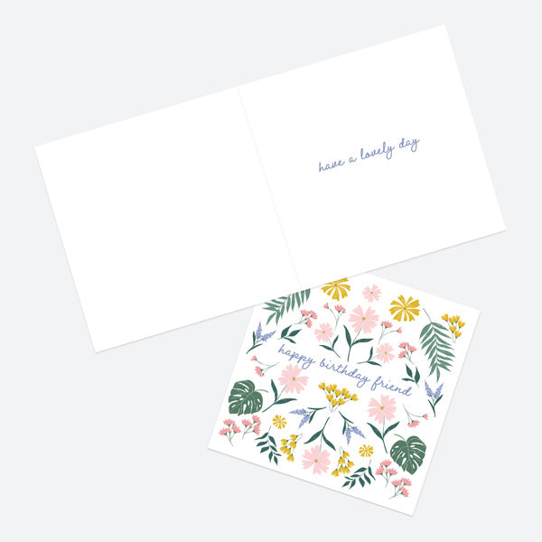 Friend Birthday Card - Summer Botanicals - Delicate Flowers