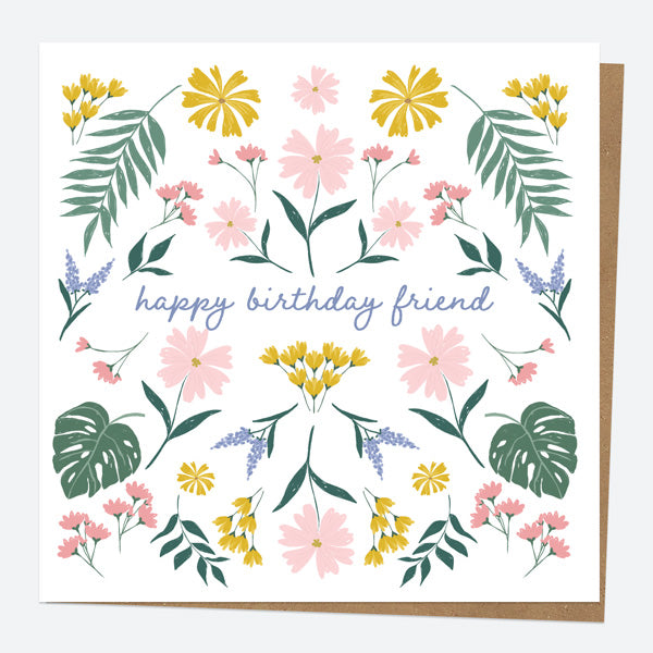 Friend Birthday Card - Summer Botanicals - Delicate Flowers