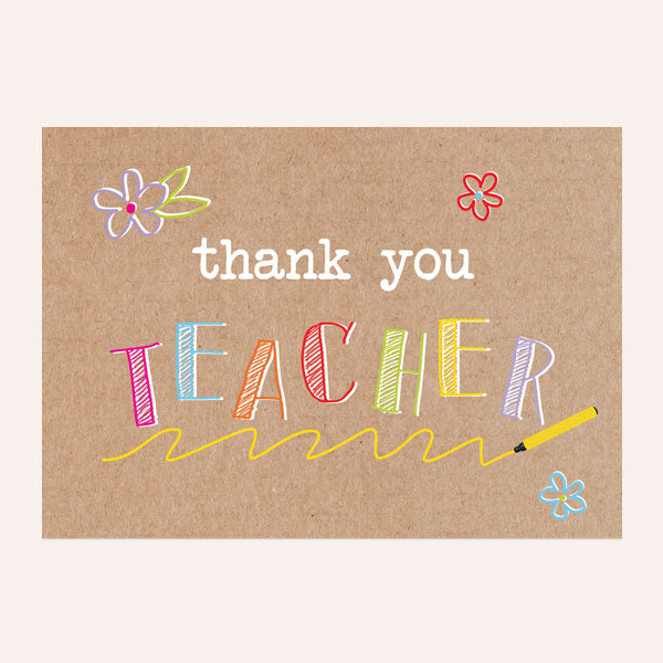 Fun Kraft Teacher Thank You Cards - Pack of 6