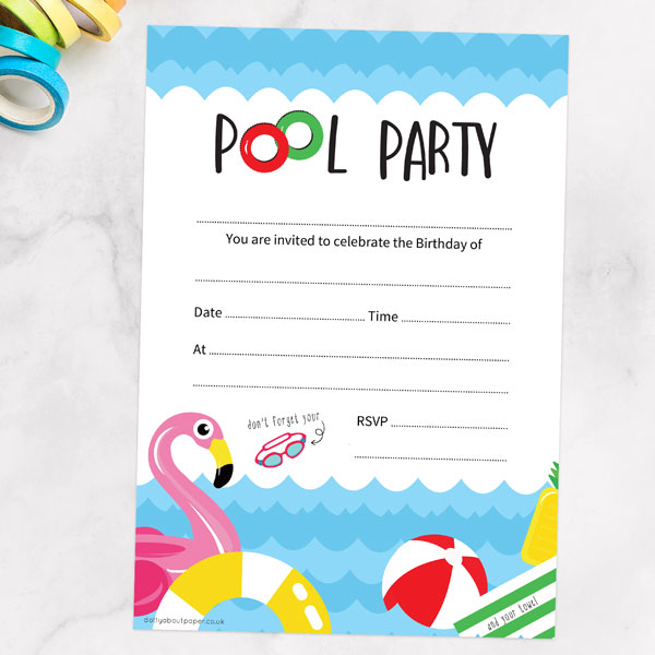 Fun Pool Invitations Pool Birthday Invitation Templates