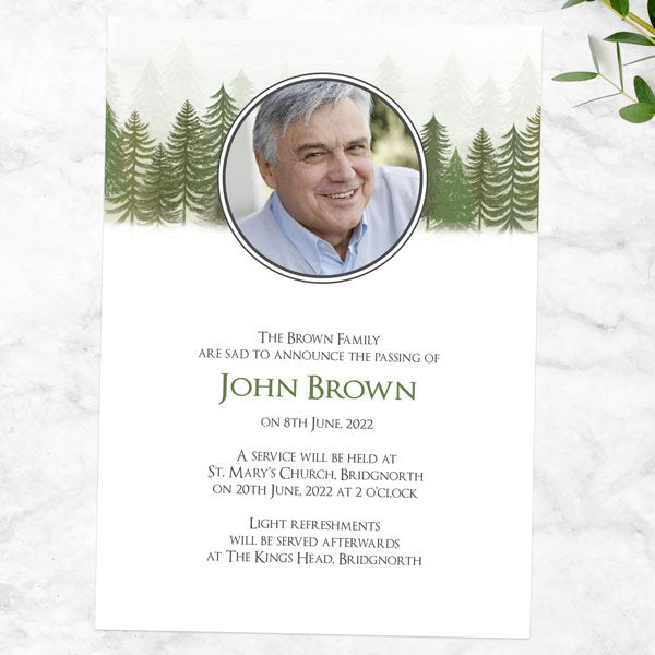 Funeral Invitations - Forest Walk