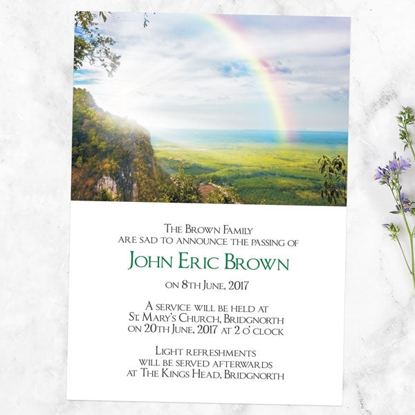 Funeral Invitations - Rainbow View