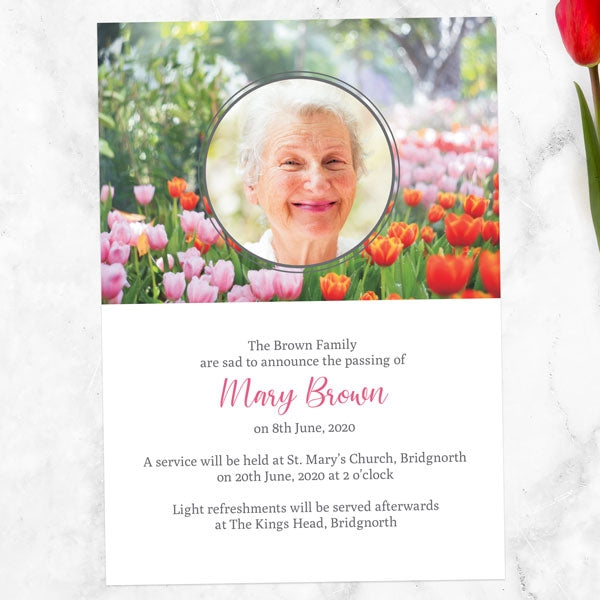 Funeral Invitations - Spring Tulips