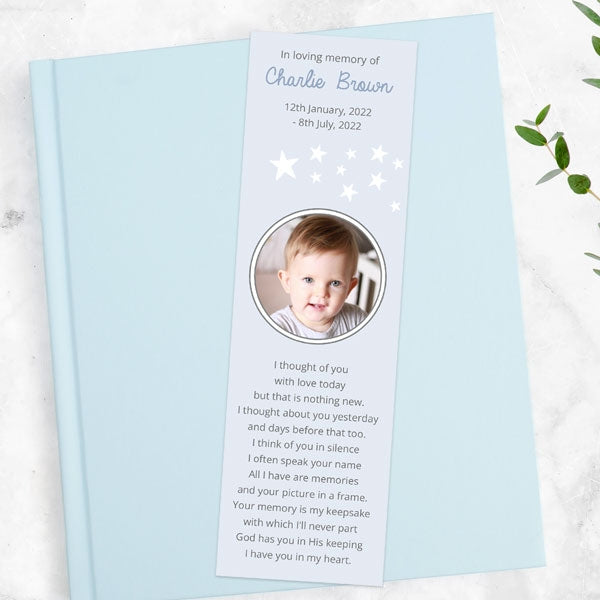 Funeral Bookmark - Shooting Star Blue