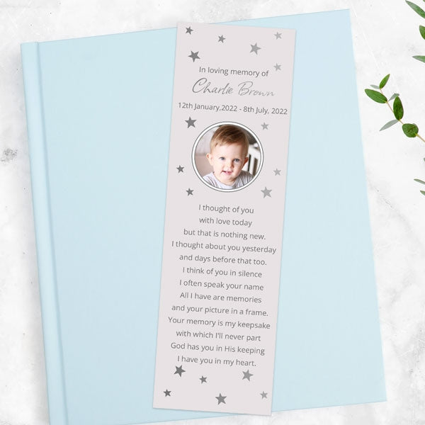 Foil Funeral Bookmark - Twinkling Stars Photo