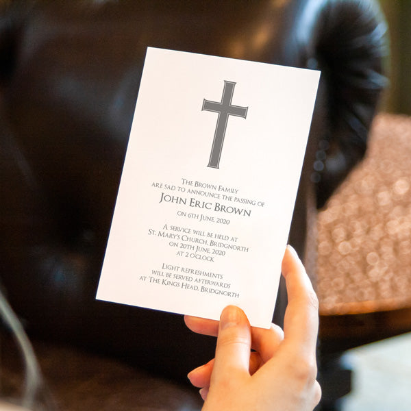 Funeral Invitations - Traditional Cross