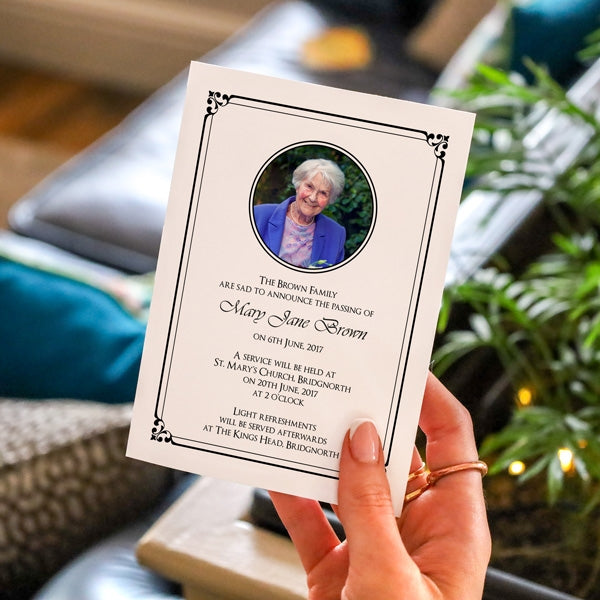 Funeral Invitations - Elegant Frame