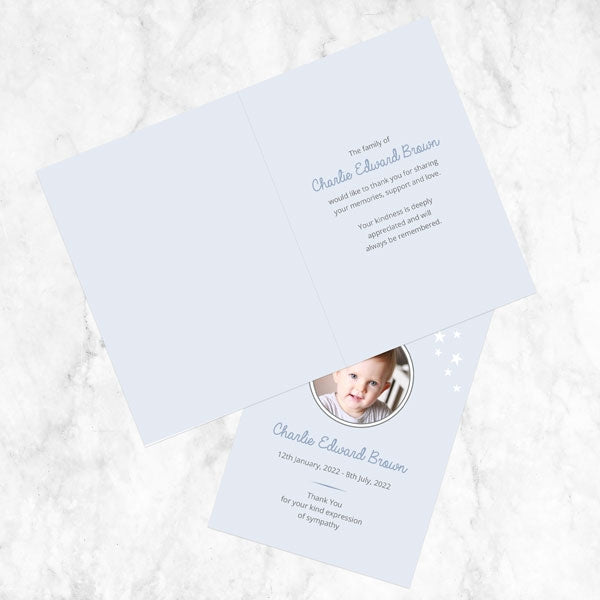 Funeral Thank You Cards - Shooting Star Blue