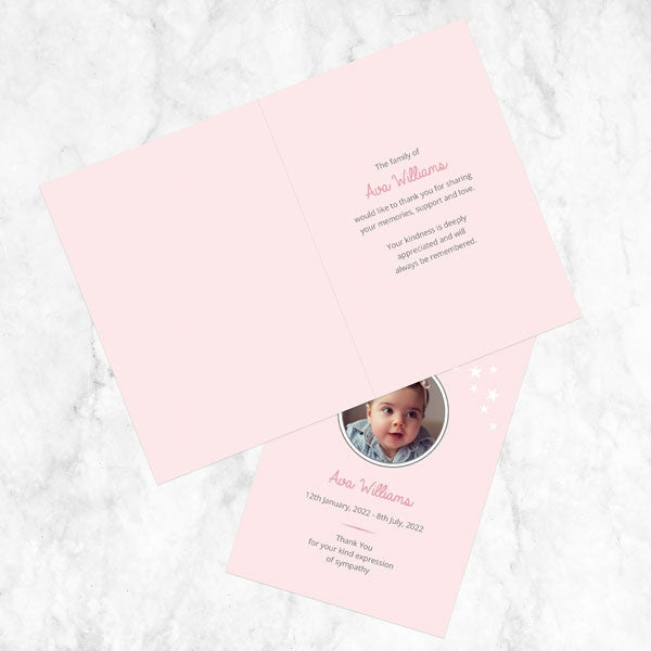 Funeral Thank You Cards - Shooting Star Pink