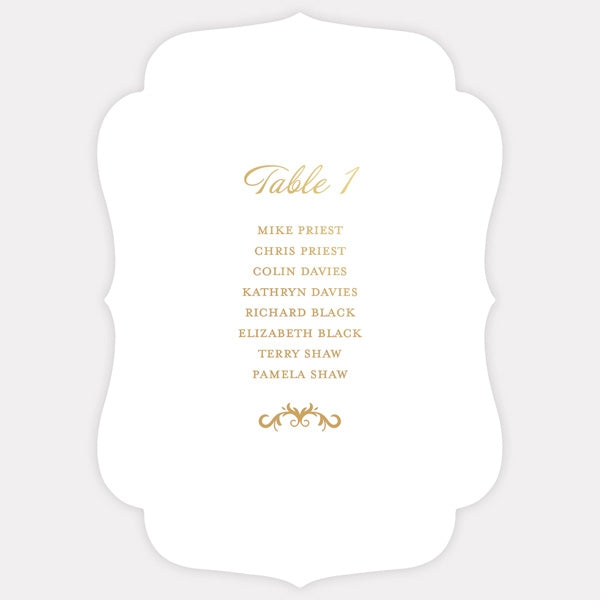 Elegant Monogram - Foil Table Plan Cards