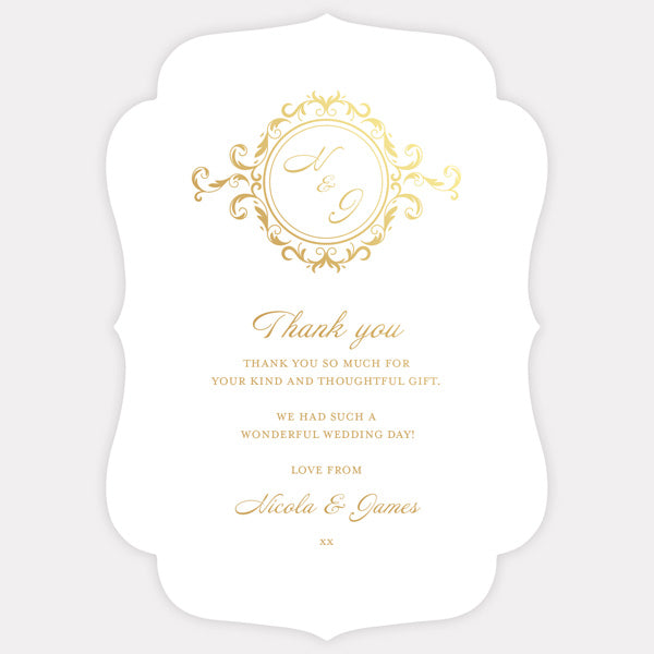 Elegant Monogram Foil Thank You Card