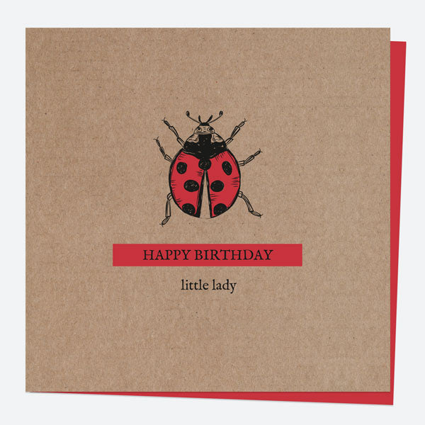General Birthday Card - Bug Love - Ladybird - Happy Birthday Little Lady