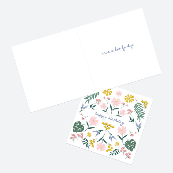 General Birthday Card - Summer Botanicals - Delicate Flowers