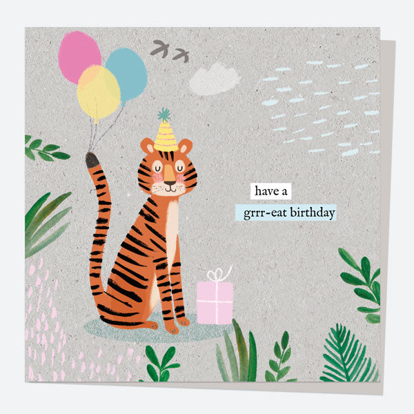 General Birthday Card - Wild At Heart - Tiger - Happy Birthday