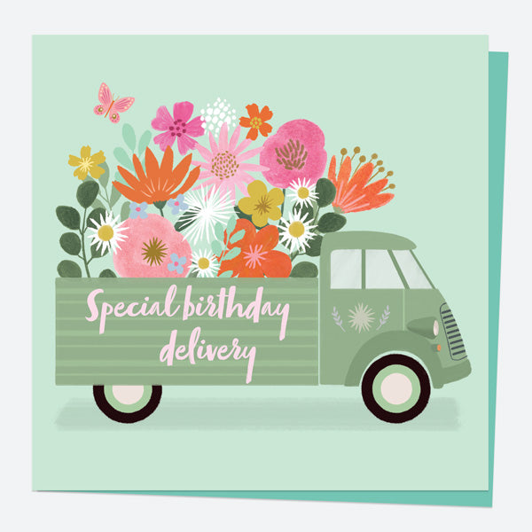 General Birthday Card - Beautiful Blooms - Van - Birthday Delivery