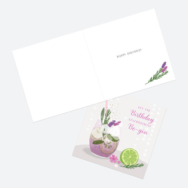 General Birthday Card - Drinks - Lavender Gin