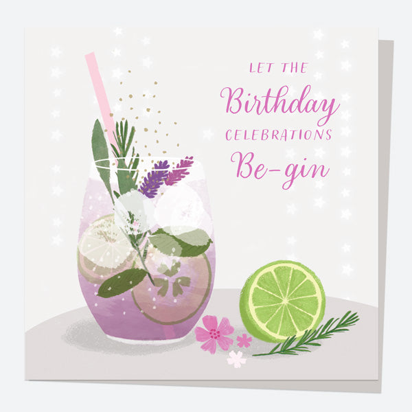 General Birthday Card - Drinks - Lavender Gin