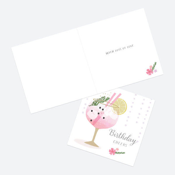 General Birthday Card - Drinks - Pink Gin