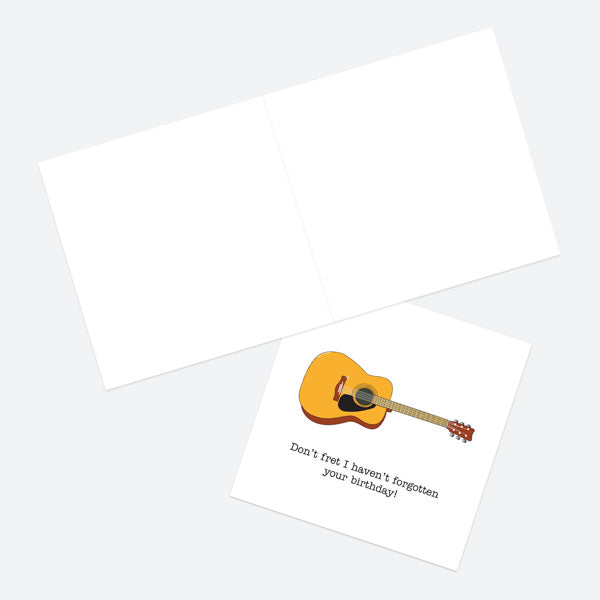General Birthday Card - Hand Drawn Funnies - Guitar - Don't Fret