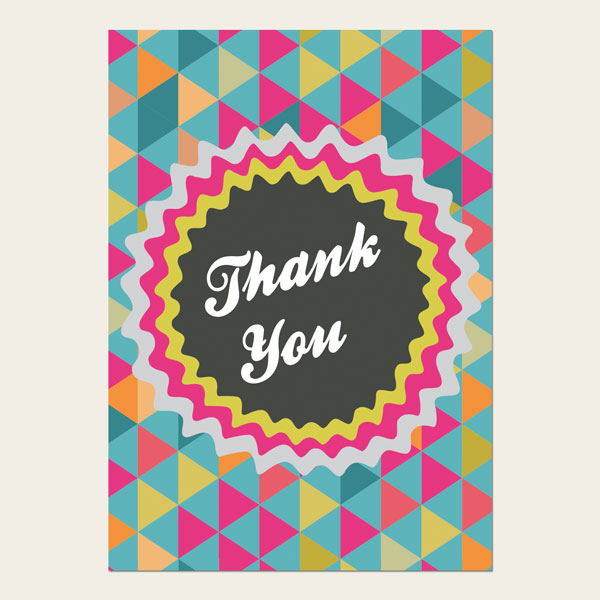 Ready to Write Thank You Cards - Geometric Pattern - Pack of 10