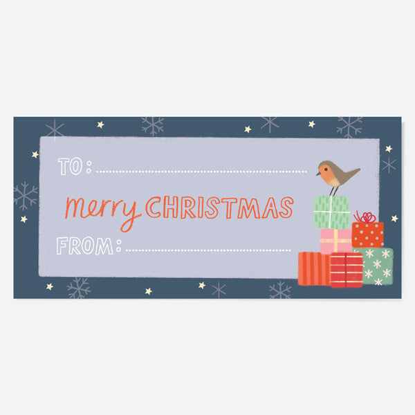 Delivering Presents - Robin - Gift Labels - Pack of 12