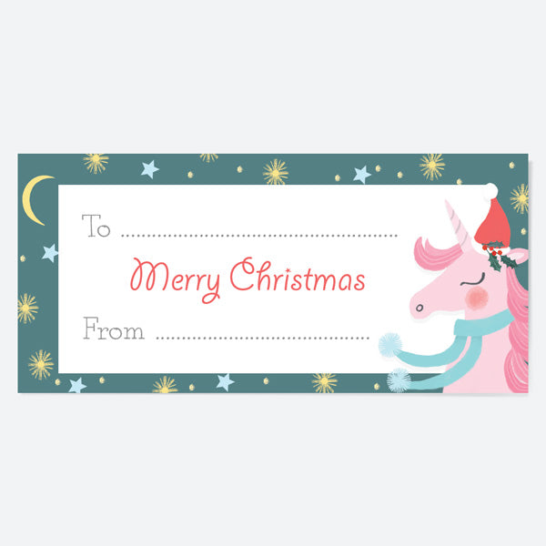 Festive Unicorn - Gift Labels - Pack of 12