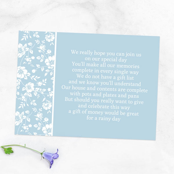 Dainty Flowers Iridescent Gift Poem Card