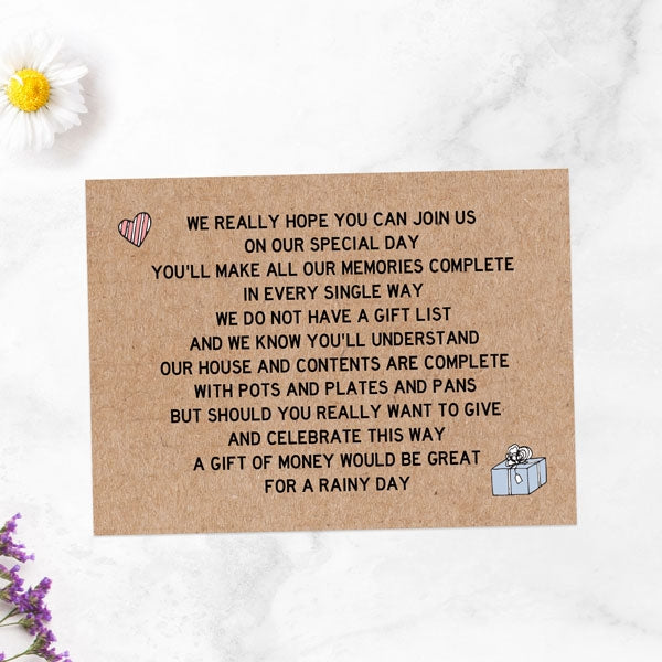 Summer Wedfest Gift Poem Card