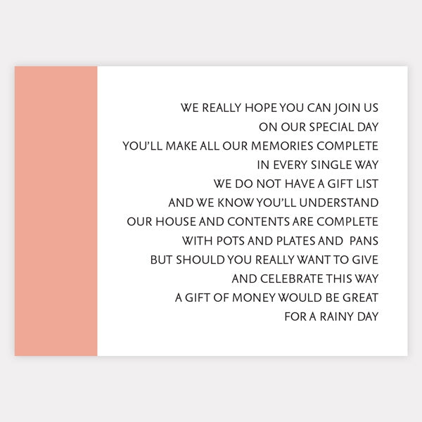 Colour Block Typography Gift Poem Card