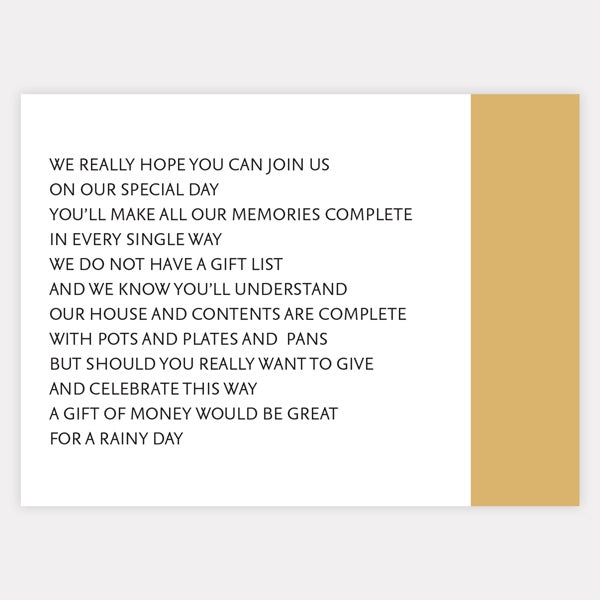 Metallic Ampersand Metallic Gift Poem Card