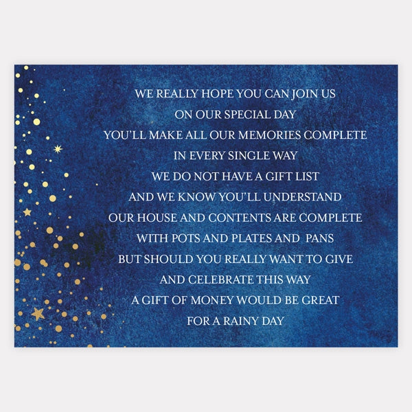 Starry Night Foil Gift Poem Card
