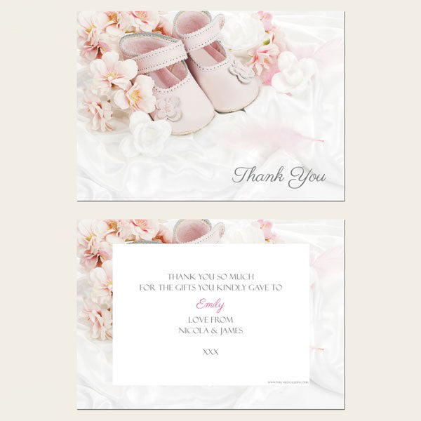 Thank You - Girls Pink Shoes - Postcard - Pack of 10
