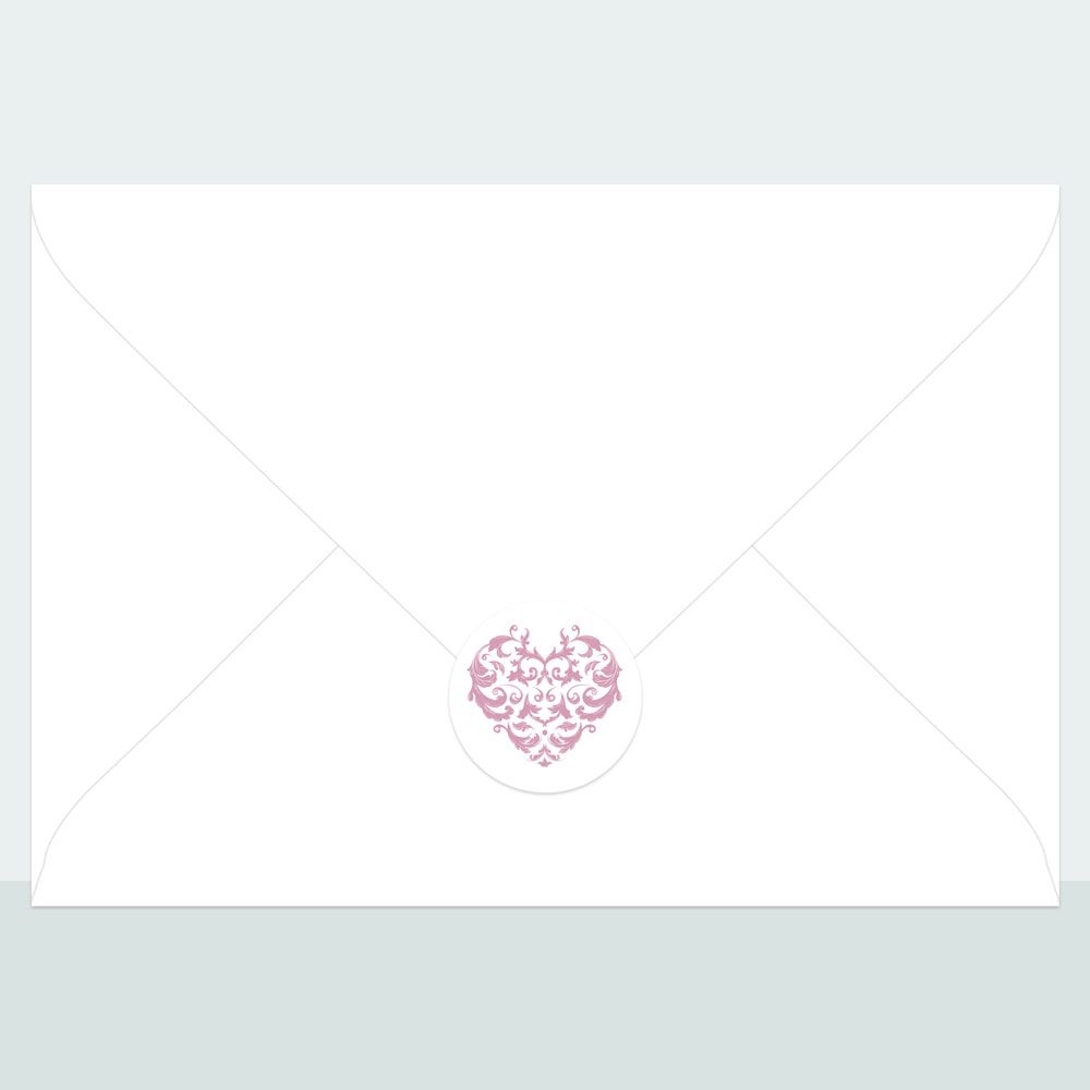 Baroque Heart - Envelope Seal - Pack of 70