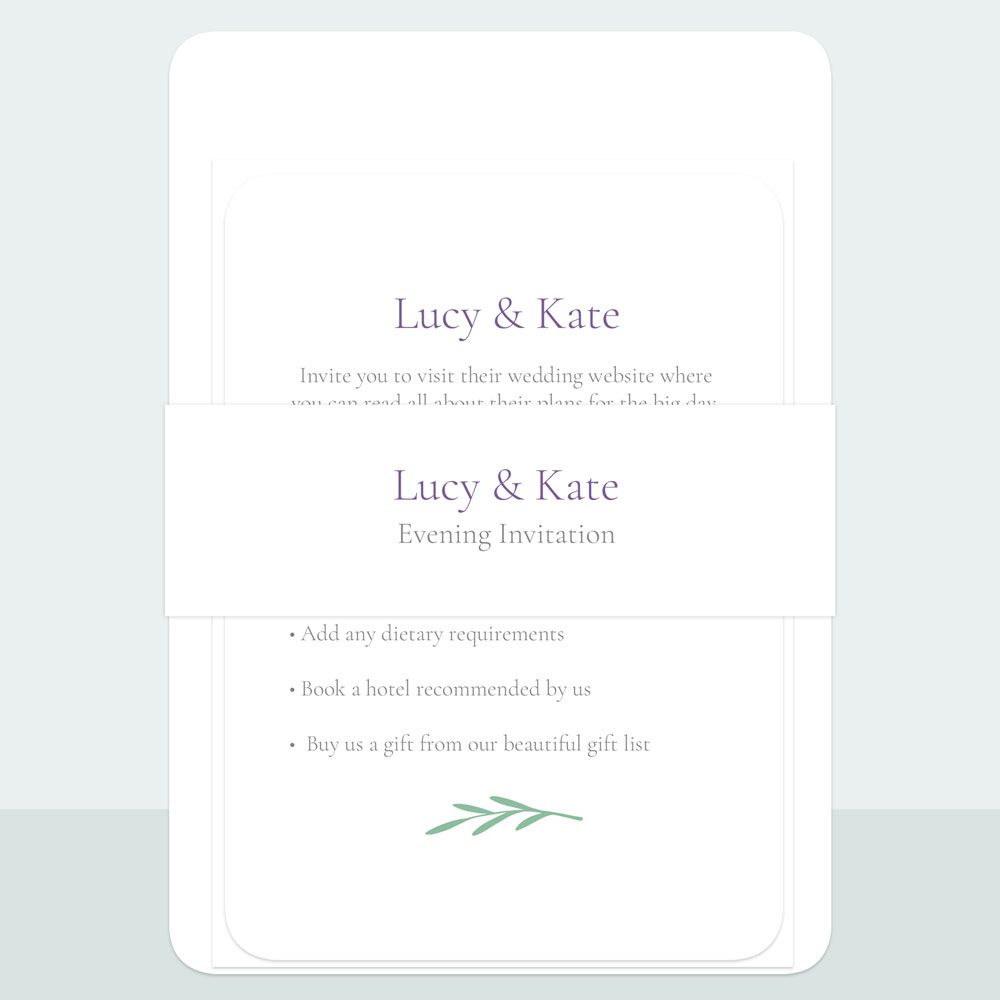 Lavender Field - Iridescent Evening Invitation & Information Card Suite