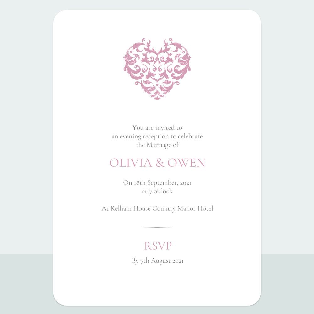 Baroque Heart - Evening Invitation & Information Card Suite